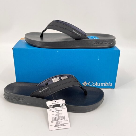 Columbia Hood River Flip Flop Sandal Size 11 Black Graphite Slip On EVA Casual - Picture 1 of 9